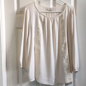 LOFT mixed media blouse